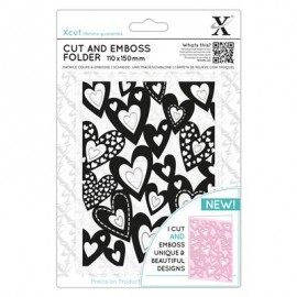 110 x 150mm Cut & Emboss Folder - Multi Hearts