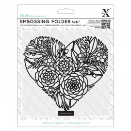 6 x 6"  Embossing Folder - Floral Heart